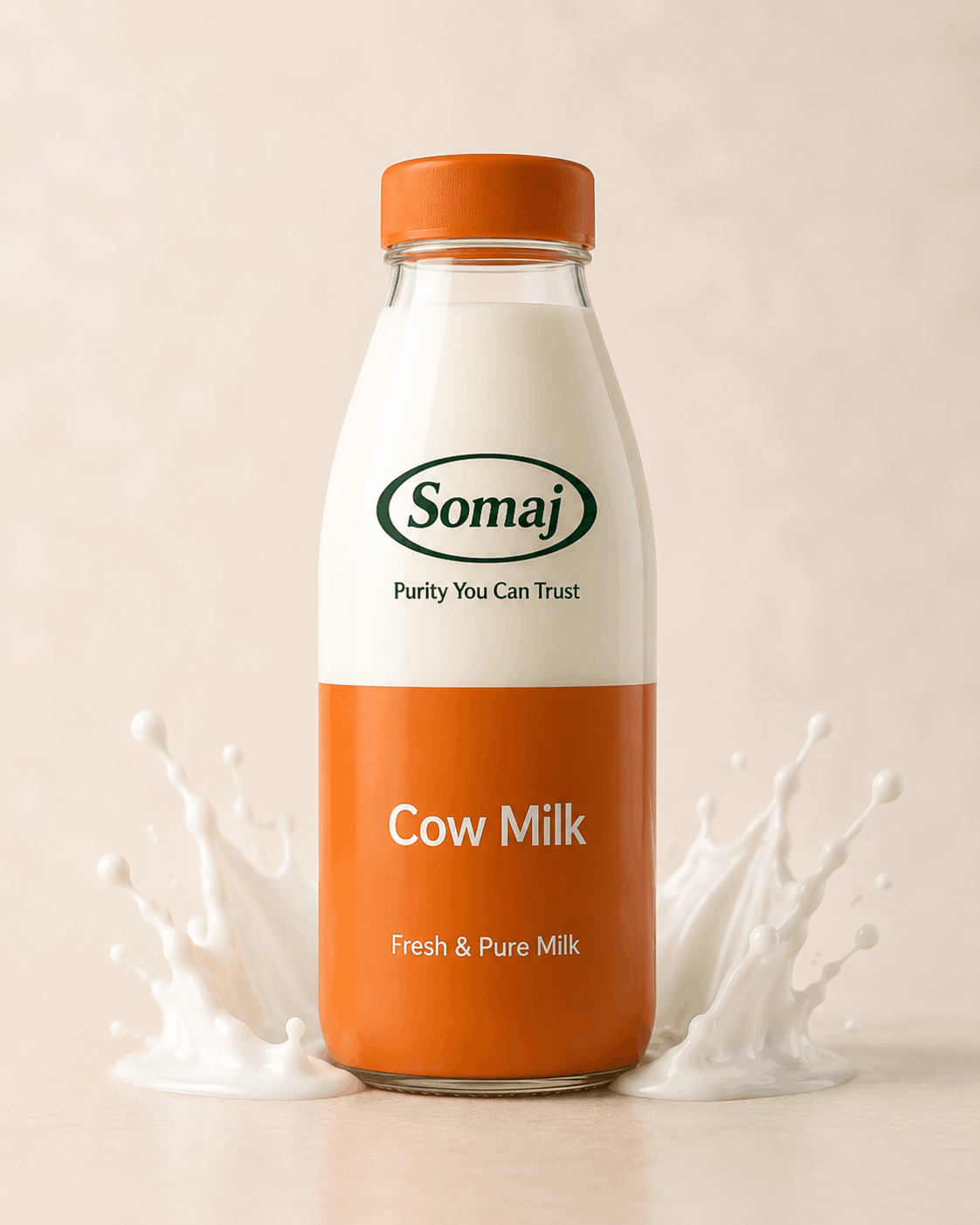 Pasteurized Cow Milk Bottle